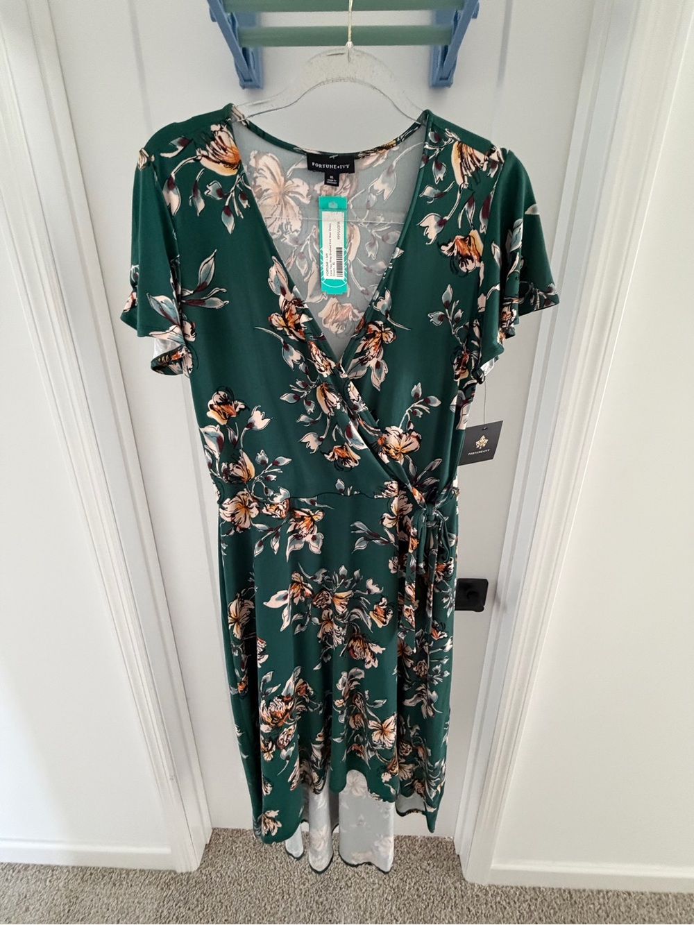 Fortune + Ivy Faux Wrap Floral Maxi Dress